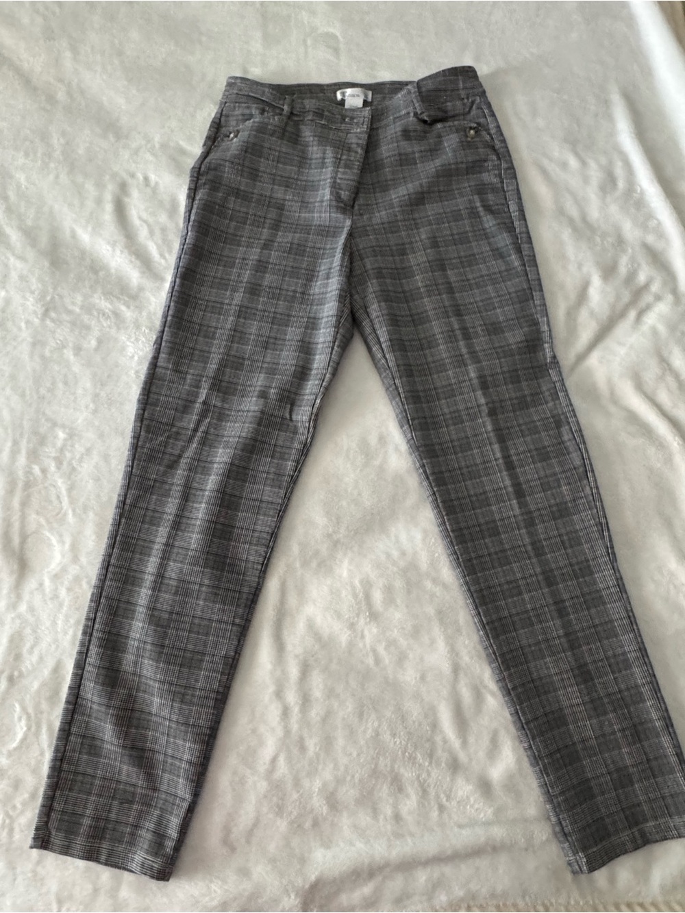 89th & Madison Black and Gray Plaid Pants
